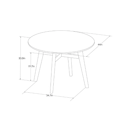 44" Maston Dining Table Round Hazelnut - Threshold™ - Image 7