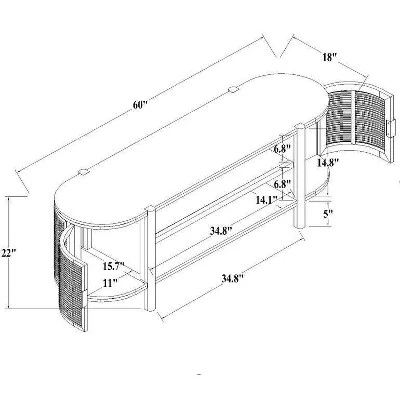 Portola Hills Caned Door TV Stand For TVs Up To 60" - Threshold™ Designed With Studio McGee - Image 7