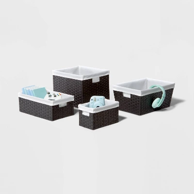 16" X 9" X 6" Lined Woven Media Bin Black - Brightroom™ - Image 3