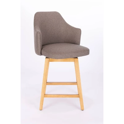 Kinston Swivel Curved Back Upholstered Counter Height Barstool - Threshold™ - Image 7