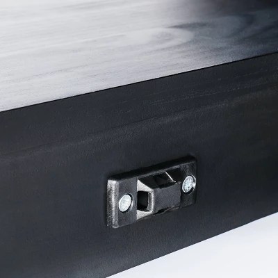 Console Table With Woven Rattan Shelf Black - Threshold™ Designed With Studio McGee - Image 3