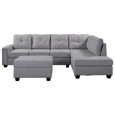 108" Reversible L-Shape Sectional Sofa Couch With Storage Ottoman-ModernLuxe - Image 3