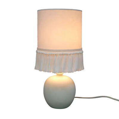 Small Table Lamp With Fringe Shade Off-White (Includes LED Light Bulb) - Opalhouse™ Designed With Jungalow™ - Image 6