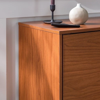 2 Door Mid-Century Modern Wood Storage TV Stand For TVs Up To 65" - Saracina Home - Image 3