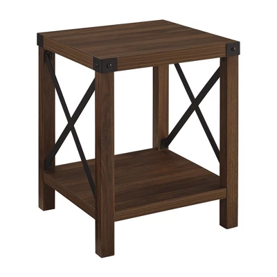 Sophie Rustic Industrial X Frame Side Table - Saracina Home - Image 12