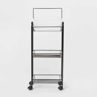 Bathroom Storage Cart Black - Room Essentials™ - Image 2