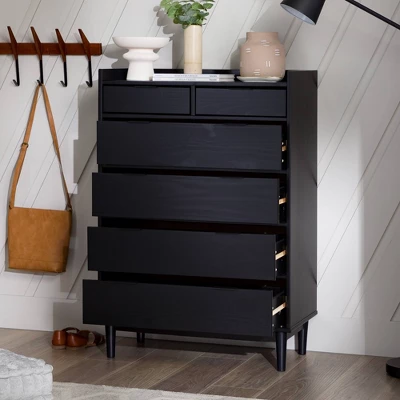 Mid-Century Modern Solid Wood 6 Drawer Vertical Dresser - Saracina Home - Image 5