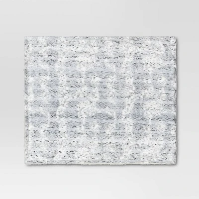 Tipped Snow Leopard Faux Fur Reversible Throw Blanket - Threshold™ - Image 2