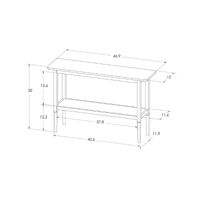 Gretna Narrow Console Table Natural - Threshold™ - Image 4