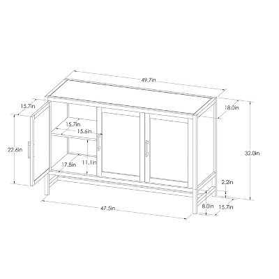 Warwick 3 Door Accent TV Stand For TVs Up To 59" - Threshold™ - Image 8