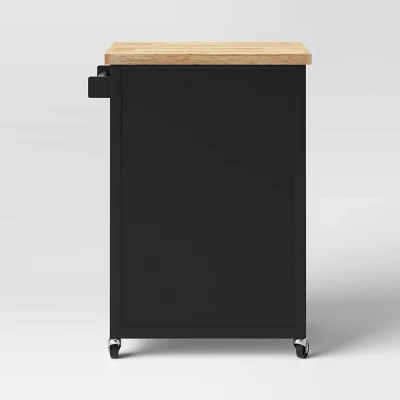 Windham Wood Top Kitchen Cart - Black - Threshold™ - Image 3