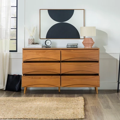 Mid-Century Modern Contoured 6 Drawer Dresser - Saracina Home - Image 9