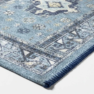 Vintage Persian Medallion Kitchen Rug Blue - Threshold™ - Image 2