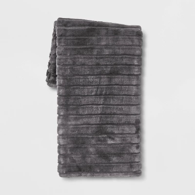 Textured Faux Fur Reversible Throw Blanket - Threshold™ - Image 7