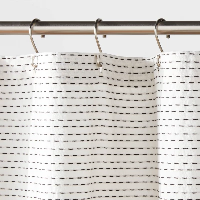 Woven Dotted Line Shower Curtain - Threshold™ - Image 2