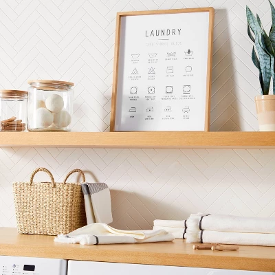 16"x20" Laundry Care Infographic Framed Sign - Hearth & Hand™ With Magnolia