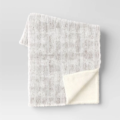 Tipped Snow Leopard Faux Fur Reversible Throw Blanket - Threshold™ - Image 5