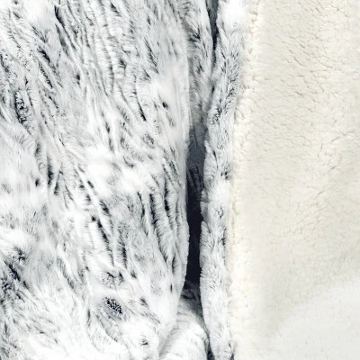Tipped Snow Leopard Faux Fur Reversible Throw Blanket - Threshold™ - Image 4