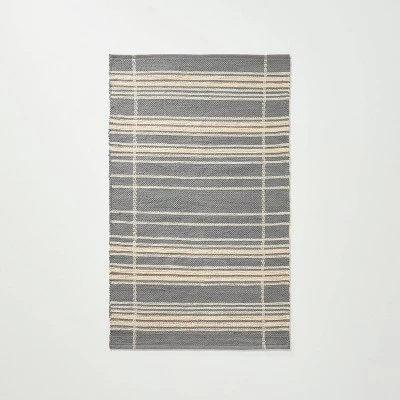 Wool Blend Variegated Stripe Area Rug Dark Gray - Hearth & Hand™ With Magnolia - Image 5