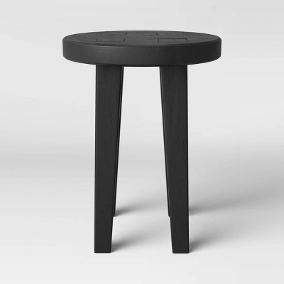Woodland Carved Wood Accent Table - Black - Threshold - Image 5