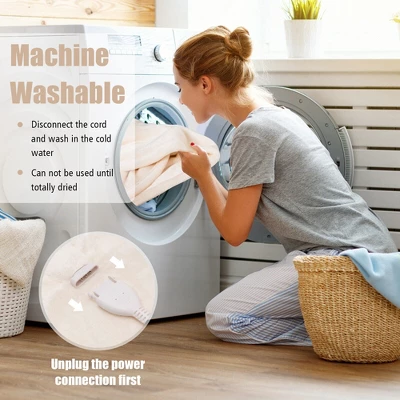 Tangkula 62"x84"/84"x90" Heated Blanket Twin/Queen Size Electric Heated Throw Blanket W/ Timer - Image 4