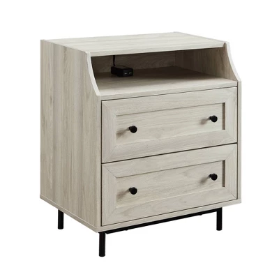 Transitional 2 Drawer Nightstand With USB Port - Saracina Home - Image 2