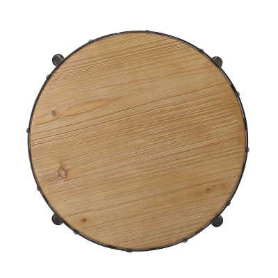 2pc Farmdale Industrial Firwood Adjustable Height Swivel Counter Height Barstools Antique Natural/Pewter - Christopher Knight Home - Image 6