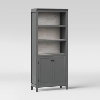72" Carson 5 Shelf Bookcase With Doors - Threshold - Image 2