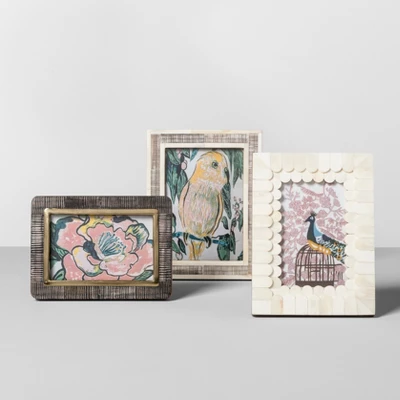 5" X 7" Scratched Bone Photo Frame Light Brown - Opalhouse⢠- Image 3