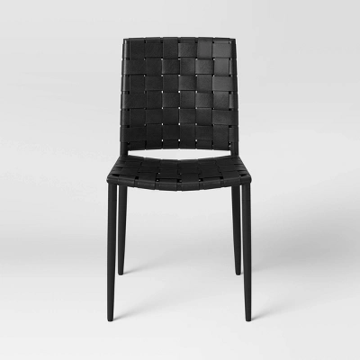 Wellfleet Woven Leather Metal Base Dining Chair - Threshold™ - Image 3