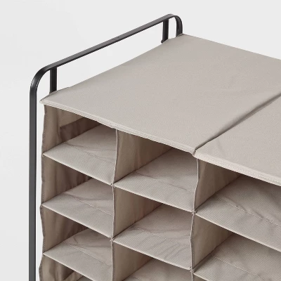 4 Tier Rolling Cubby Shoe Rack Gray - Brightroom™ - Image 2