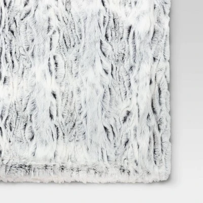 Tipped Snow Leopard Faux Fur Reversible Throw Blanket - Threshold™ - Image 3