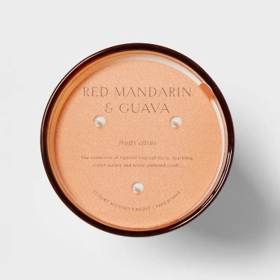 Colored Vase Glass With Dustcover Mandarin & Guava Candle Orange - Threshold™ - Image 4