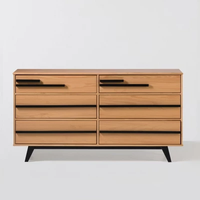 Modern 6 Drawer Double Dresser With Long Handles - Saracina Home - Image 18