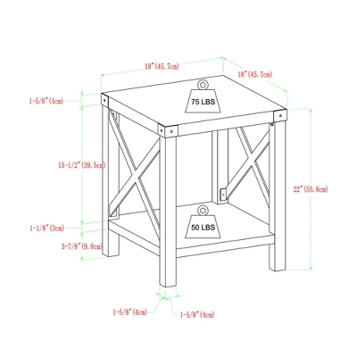 Sophie Rustic Industrial X Frame Side Table - Saracina Home - Image 8