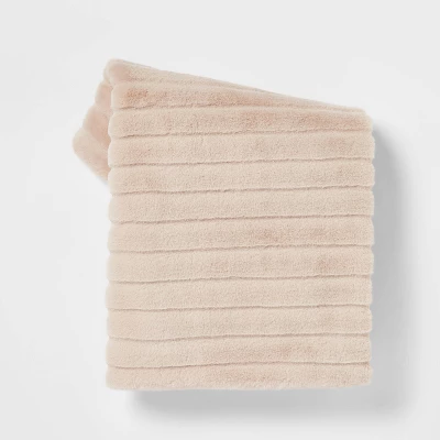 Textured Faux Fur Reversible Throw Blanket - Threshold™ - Image 8