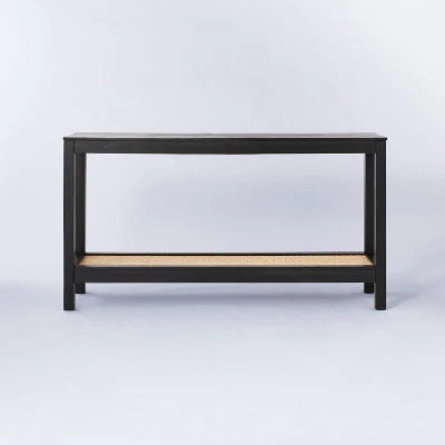 Console Table With Woven Rattan Shelf Black - Threshold™ Designed With Studio McGee - Image 2