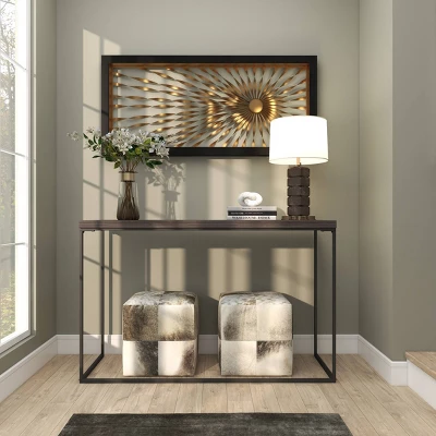 Metal Sunburst Coiled Ribbon Wall Decor With Black Frame Gold - Olivia & May - Image 12