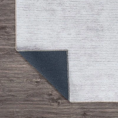 World Rug Gallery Contemporary Distressed Stripe Machine Washable Area Rug - Image 3