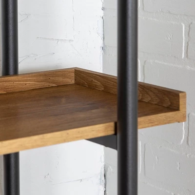 68" 5 Tray Shelf Urban Pipe X Back Bookshelf - Saracina Home - Image 4