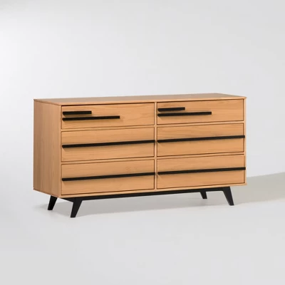 Modern 6 Drawer Double Dresser With Long Handles - Saracina Home - Image 2