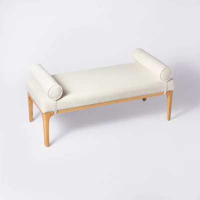 Randolph Bench With Bolster Pillows Linen - Threshold™ Designed With Studio McGee - Image 3
