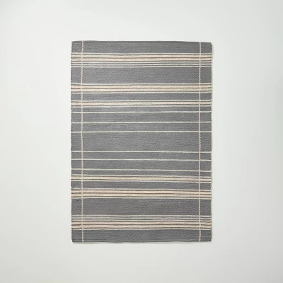 Wool Blend Variegated Stripe Area Rug Dark Gray - Hearth & Hand™ With Magnolia - Image 6