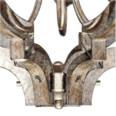 Possini Euro Design Ornament Aged Silver Gold Bronze Chandelier 23 1/4" Wide Industrial 6-Light Fixture For Dining Room Foyer Kitchen Island Entryway - Image 3