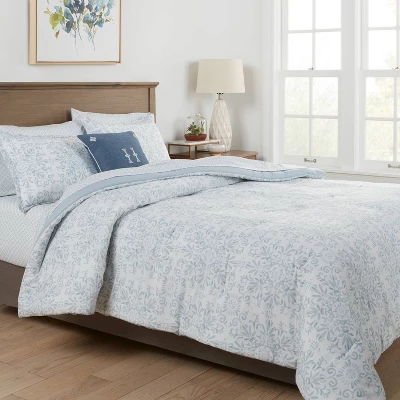 7pc Medallion Comforter Bedding Set With Sheets Blue - Threshold™