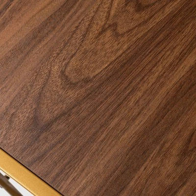 4 Tier Shoe Rack Brass With Walnut Wood - Brightroom™ - Image 3