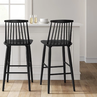 Harwich High Back Windsor Barstool Black - Threshold™