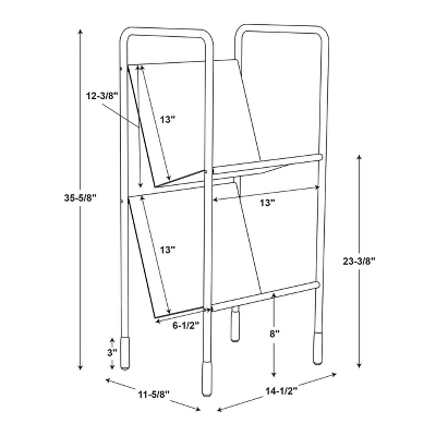 Two-Tier Metal Vinyl Record Storage Rack Black - Hearth & Hand™ With Magnolia - Image 7