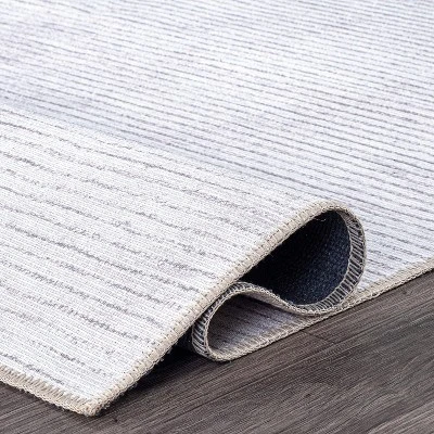 World Rug Gallery Contemporary Distressed Stripe Machine Washable Area Rug - Image 4