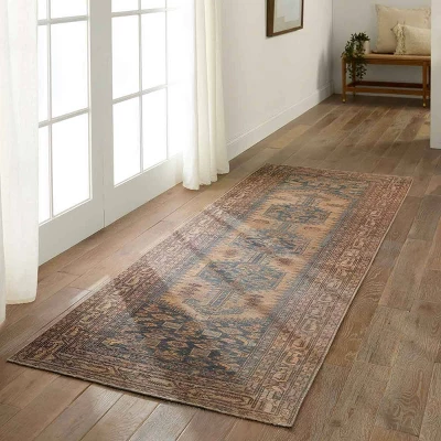 Reeves Medallion Runner Rug Brown/Blue - Jaipur Living - Image 4